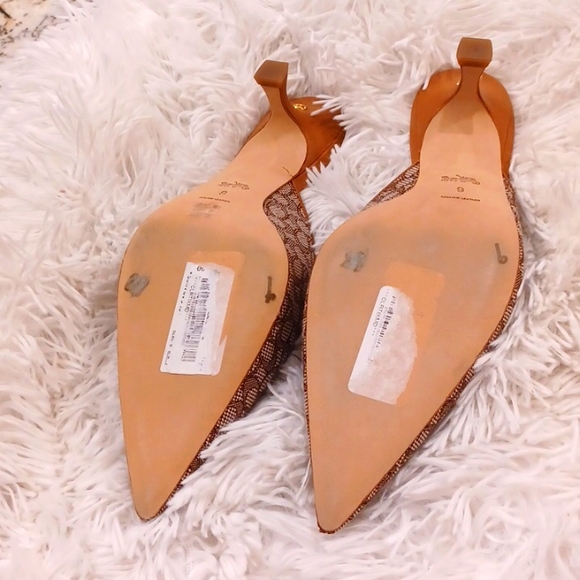 COACH Signature Jacquard Renn Mule Heels In Micro Signature Jacquard Print SZ 9 - Picture 15 of 16